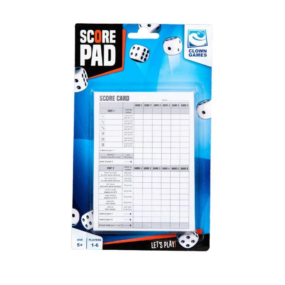 Clown Games Scoreblok - 50 Vellen 3 Clown Games Scoreblok - 50 Vellen
