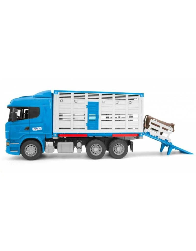 Bruder 3549 - Scania R-vrachtwagen Voor Veetransport Met 1 Koe 3 Bruder 3549 - Scania R-vrachtwagen Voor Veetransport Met 1 Koe