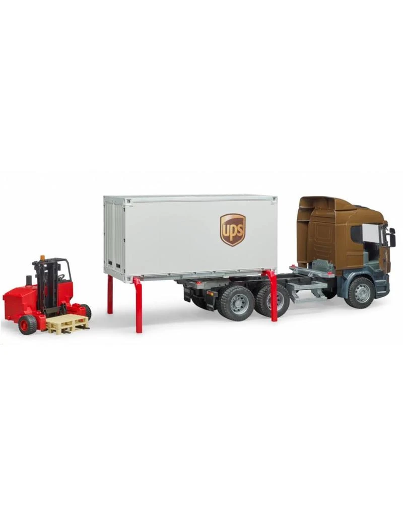 Bruder 3581 - Scania R-vrachtwagen UPS Met Heftruck 7 Bruder 3581 - Scania R-vrachtwagen UPS Met Heftruck - Afbeelding 5