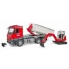 Bruder 3624 - MB Arocs Met Afrolcontainer En Schaeff HR16 Minibagger -Speelgoed Promotie bruder bruder 3624 mb arocs met afrolcontainer en