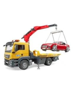 Bruder 3750 - MAN TGS Afsleepwagen Met Light & Sound Module En Roadster -Speelgoed Promotie bruder bruder 3750 man tgs afsleepwagen met light 2