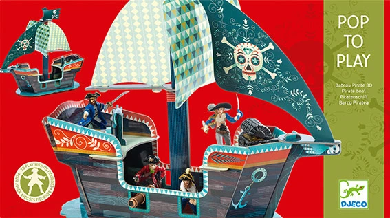 Djeco Speelfiguren - Pop To Play Piratenboot 3D