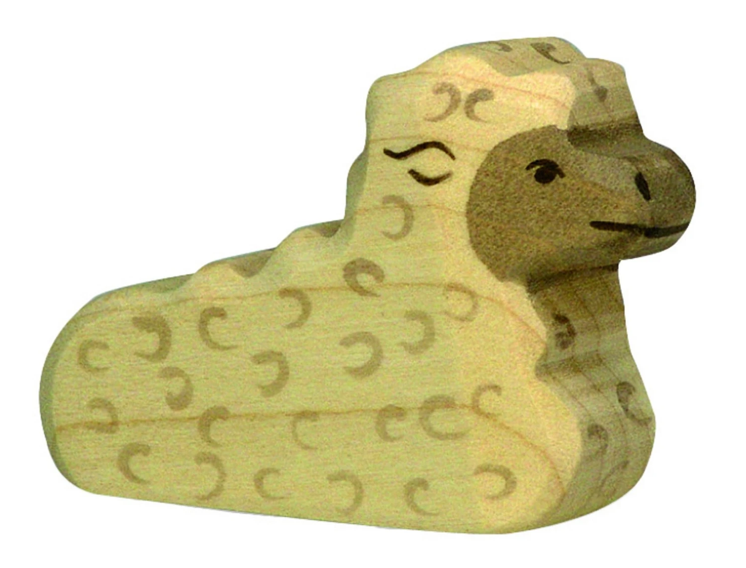 Holztiger Boerderij: lam liggend 6x2x4cm, hout 3 Holztiger Boerderij: lam liggend 6x2x4cm, hout