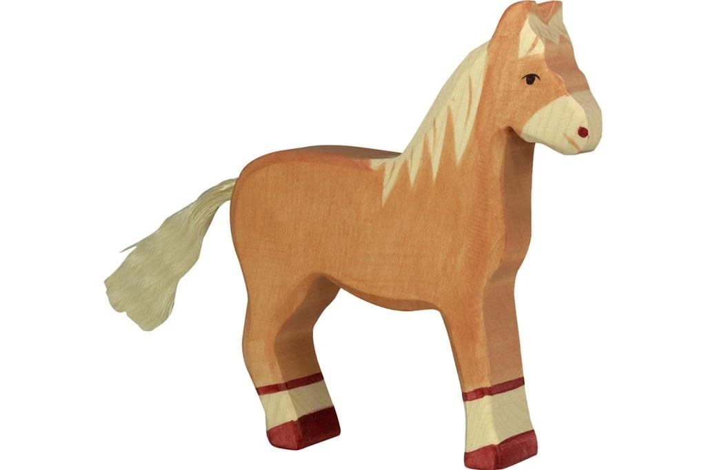 Holztiger Boerderij: paard staand, lichtbruin 14x3x16cm, hout 3 Holztiger Boerderij: paard staand, lichtbruin 14x3x16cm, hout