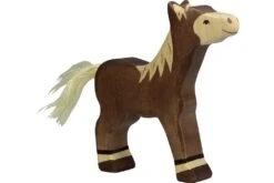 Holztiger Boerderij: veulen staand, donkerbruin 12x2x12cm, hout