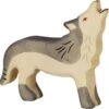 Holztiger Bosdieren: wolf huilend 11x2x11cm, hout -Speelgoed Promotie holztiger bosdierenwolfhuilend11x2x11cmhout