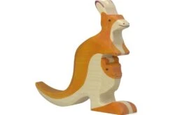 Holztiger Wildernis: kangoeroe met jong 15x3x13cm, hout