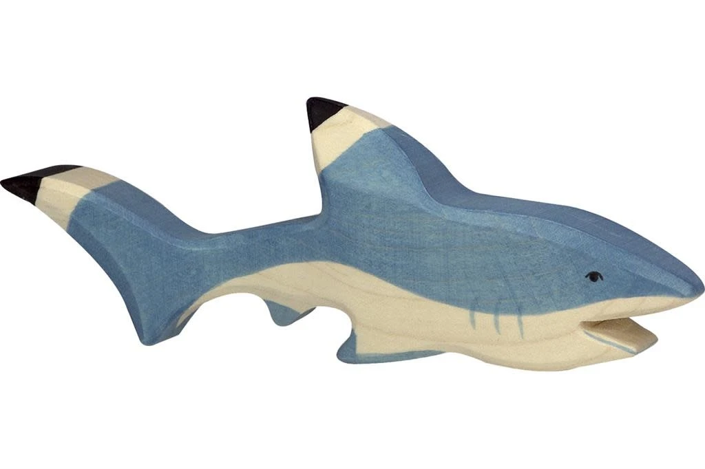 Holztiger Zeedieren: haai 20x3x8cm, hout 3 Holztiger Zeedieren: haai 20x3x8cm, hout