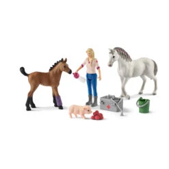Schleich Schleich Farm World - Dierenarts Op Bezoek Bij Merrie En Veulen