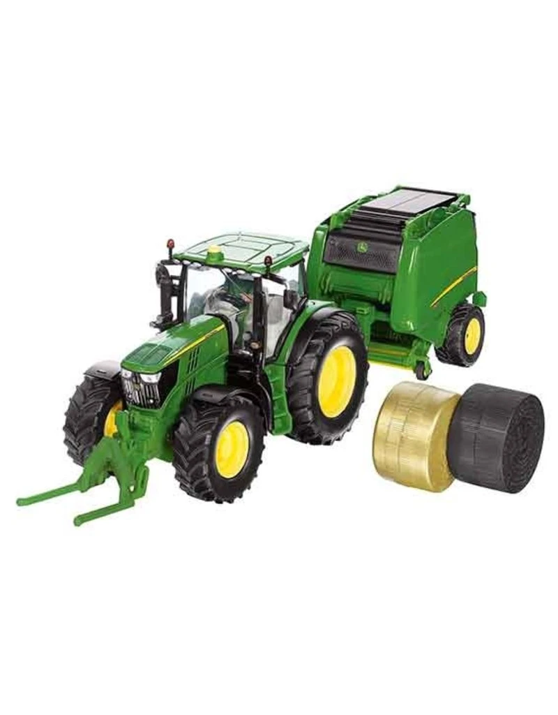 Siku 3838 - John Deere 6210R Met Balenpers 1:32 3 Siku 3838 - John Deere 6210R Met Balenpers 1:32