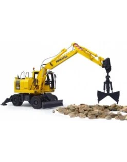 Speelgoed Promotie 17 Universal Hobbies 8100 - Komatsu PWI48-10 Mobiele Kraan Met Grijpbak 1:50